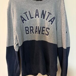 47 Brand Gray and Navy Atlanta Braves Sweater